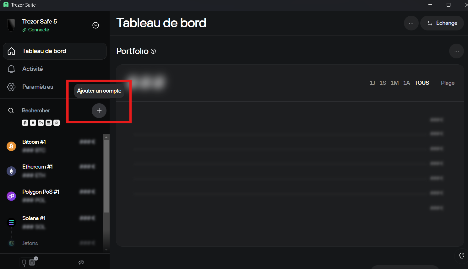 Add a Trezor account